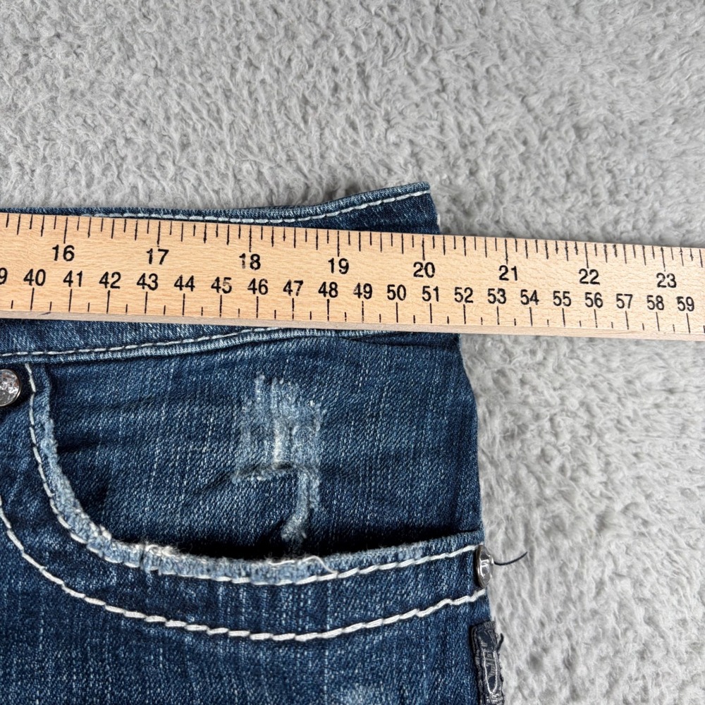 Silver Jeans Co Suki Surplus Mid Rise Bootcut Distressed Bling Denim Jeans Sz 20 - Picture 5 of 10